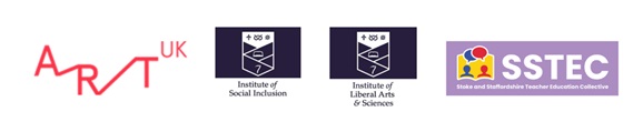 Logos for Valuing Visual Literacy event - ART UK, KISI, ILAS & Stoke and Staffordshire Teacher Education Collective